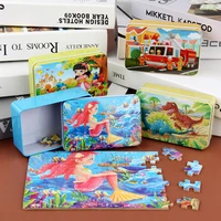 60pcs baby wooden puzzles kids toys cartoon animal jigsaw interactive games early educational learning toy for children girls