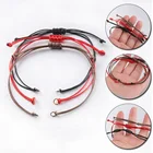 Регулируемый браслет-цепочка для женщин, черный, красный, 5 шт., звено веревки