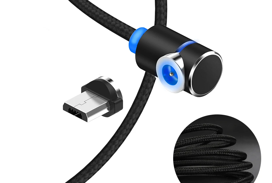 90 градусов USB Магнитный быстрый заряд кабеля кабель для IPhone Xs Max 8 7 6 5 Магнит Micro usb type C кабель для samsung Xiaomi huawei