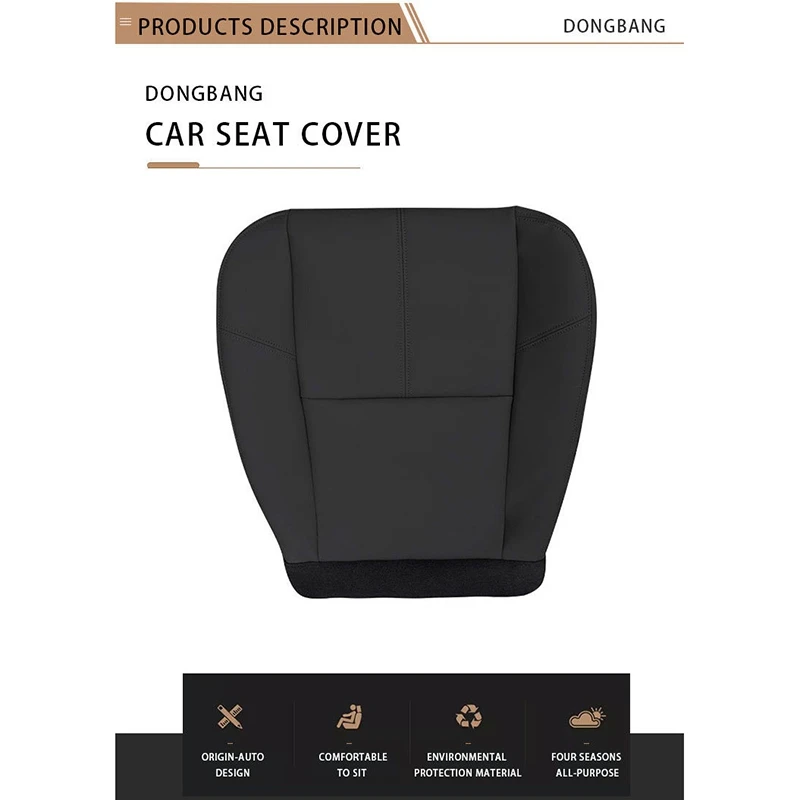 

Driver Bottom Replacement Seat Cover for 2007 - 2010 Chevy Silverado 2500HD Black