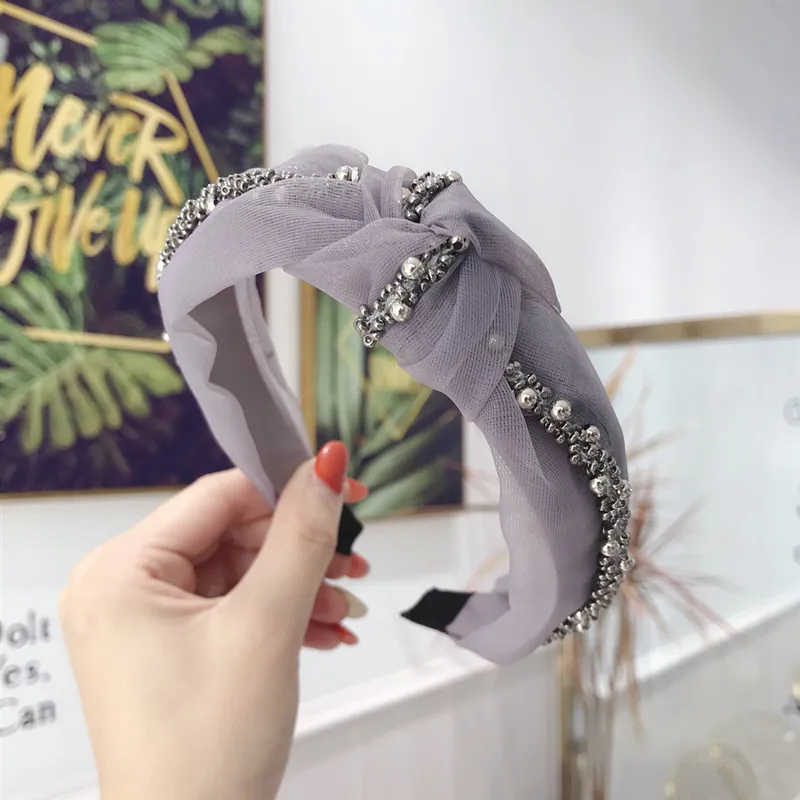 Новинка 2019 женская шелковая повязка на голову одноцветная с перекрестным узлом