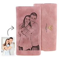 women custom photo wallet ladies long clutch personalized picture engraving wallets mothers day wife daughter grandmother gift