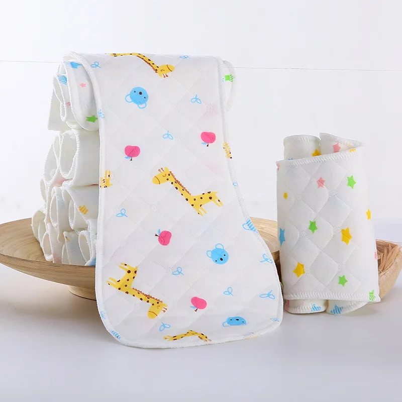 1pc Insert Детские памперсы из хлопка с принтом для новорожденных, многоразовая полотняная Пеленка, подгузники, моющаяся детская Пеленка, карманные штанишки, пеленка - Цвет: 1pc Insert