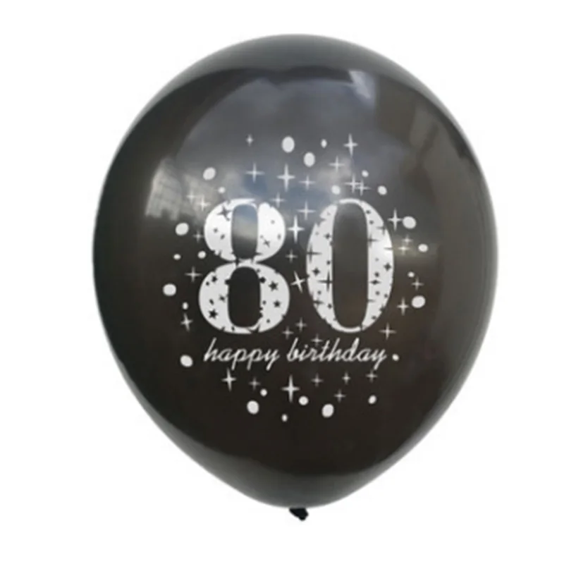 Black 80 Birthday 21 30 40 50 лет воздушные шары на день рождения Гелиевый шар украшение на день рождения взрослый прозрачный воздушный шар латексный шар P1XZ629 - Цвет: Black 80 Birthday