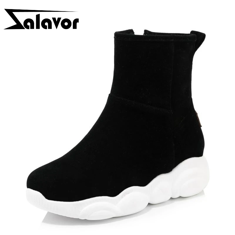 ZALAVOR/новые зимние женские ботильоны Модные повседневные ботинки Уличная зимняя
