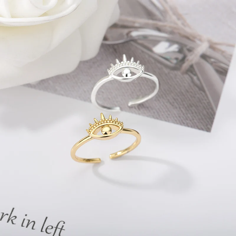 

Evil Eye Rings For Women Lady Jewelry Copper CZ Adjustable Punk Finger Ring For Women Best Party Wedding Gift