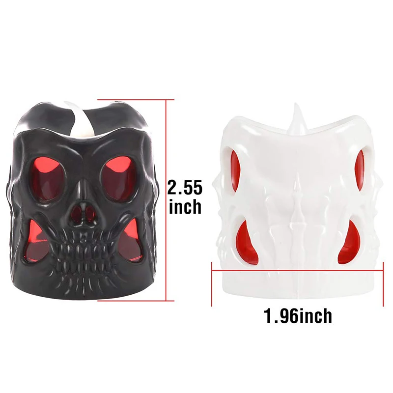 Топ-светодиодный свет Хэллоуин работающий от батареек 3D скелет свечи мерцающий