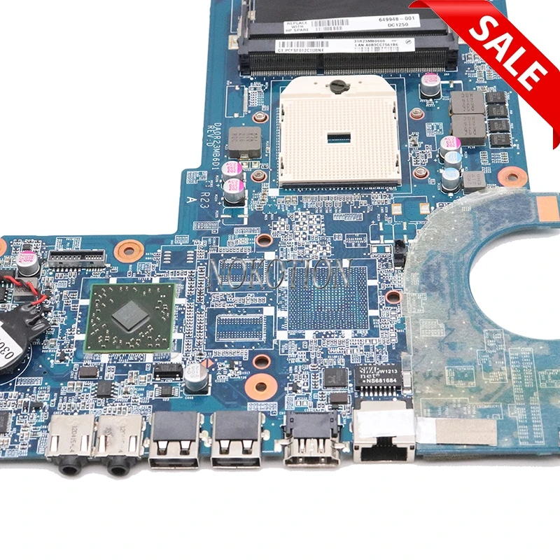Материнская плата NOKOTION DA0R23MB6D0 649948-001 для ноутбука hp Pavilion G4 G6 G7 разъем FS1 DDR3 полный