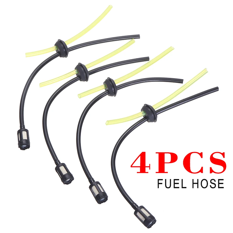 

4 шт. Замена топливный шланг + майка фильтр Запчасти Набор для Strimmer триммер двигатель кустореза садовый инвентарь