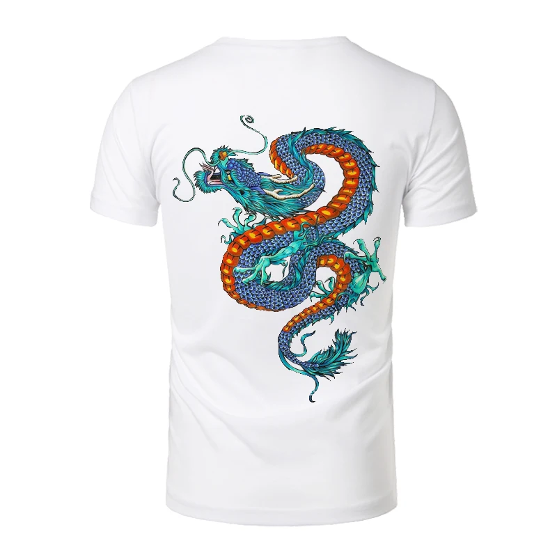 

New Double Dragon 3D Print T-Shirt Men Women Fashion Streetwear Short Sleeve T Shirt Oversized Shirt Hip Hop paper cuttings Tops