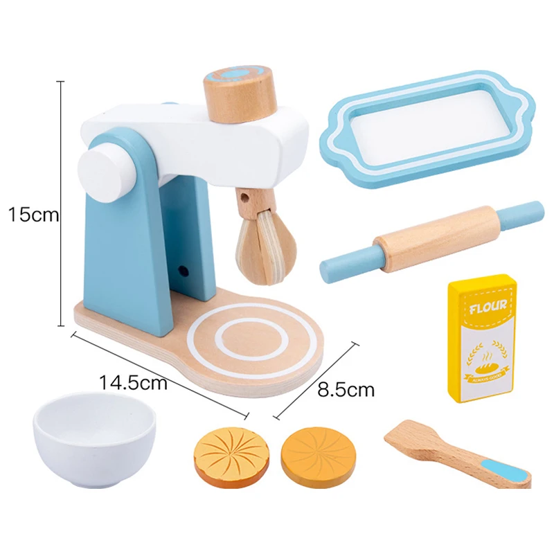 

Children's Wooden Simulation Kitchen Toy Set Play House Early Education Toy Bread Machine Coffee Machine Juicer Microwave Oven