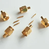 10x pcs high quality rf connector lengthen sma male jack solder for semi rigid rg405 0 086 cable brass gold plated straight