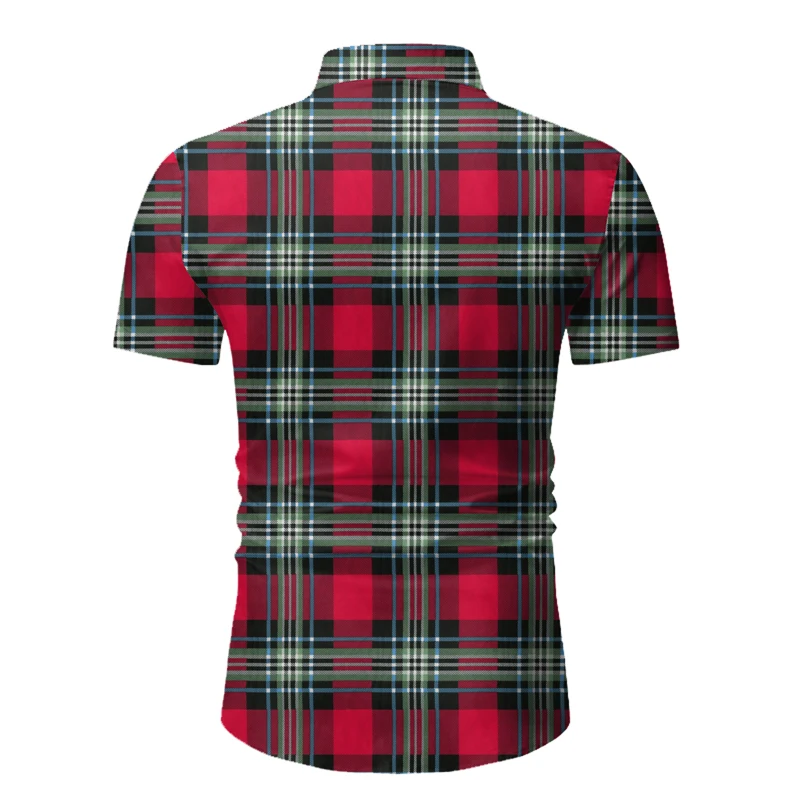 

2020 Summer New Men's Leisure Short Sleeves Plaid Shirt Business Formal Shirt Sleeve Style Sleeve Length Shirts Tw52