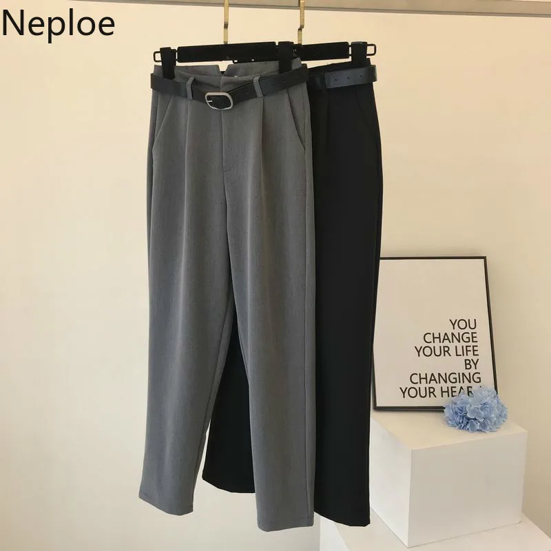 Neploe черный костюм брюки женские прямые свободные шаровары Панталоны осенние тонкие брюки осенние свободные повседневные широкие брюки 46447