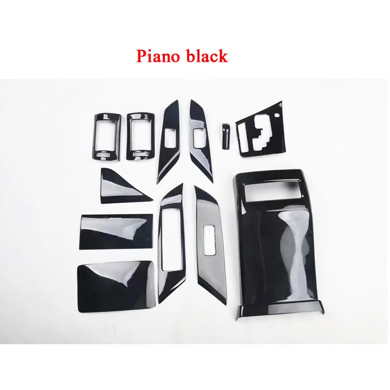 Piano black 12 шт., автомобильные наклейки, интерьерные, деревянные, цветные, накладные, s, накладка на панель, рамка, набор, подходит для Lexus RX 2009-, автомобильные аксессуары - Название цвета: Piano black