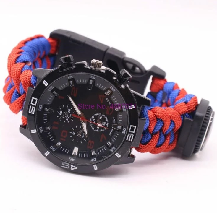 От DHL 100 шт многофункциональные часы для выживания компаса Открытый Кемпинг
