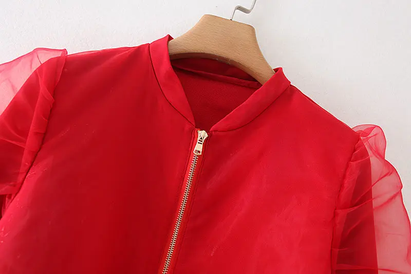 Осень 2019 новое платье из органзы куртка-бомбер Женское пальто Q1-26487 | Женская