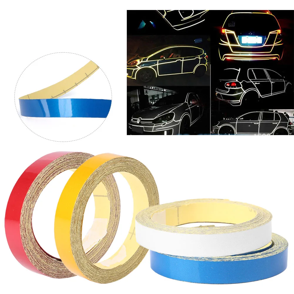 

500cm*1cm Reflective Decorative Sticker Tape Car Truck Body Stripe DIY Self Adhesive Decal PVC Stickers Multi Color