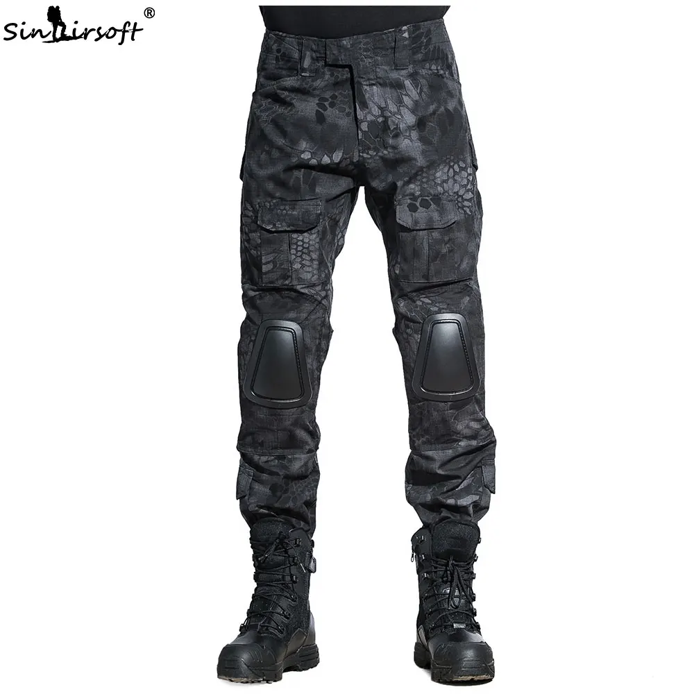 

SINAIRSOFT Hunting camouflage Military Tactical BDU Men Paintball Uniform With Knee Pads Elbow Pads Army Combat Suit