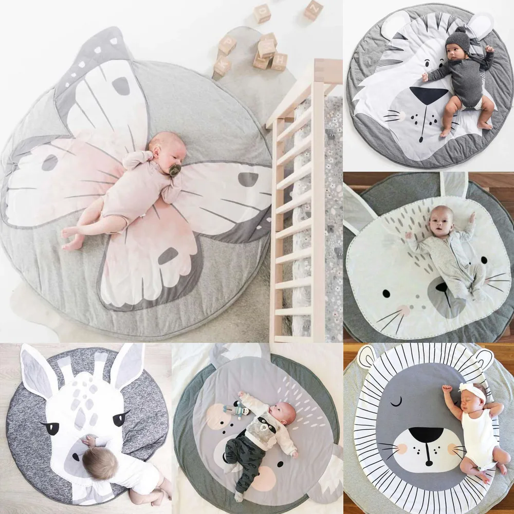 

90cm Baby Playing Rug Crawling Mat Carpet 20 Cartoon Animals Print Game Mat Baby Children Bedroom Decoration
