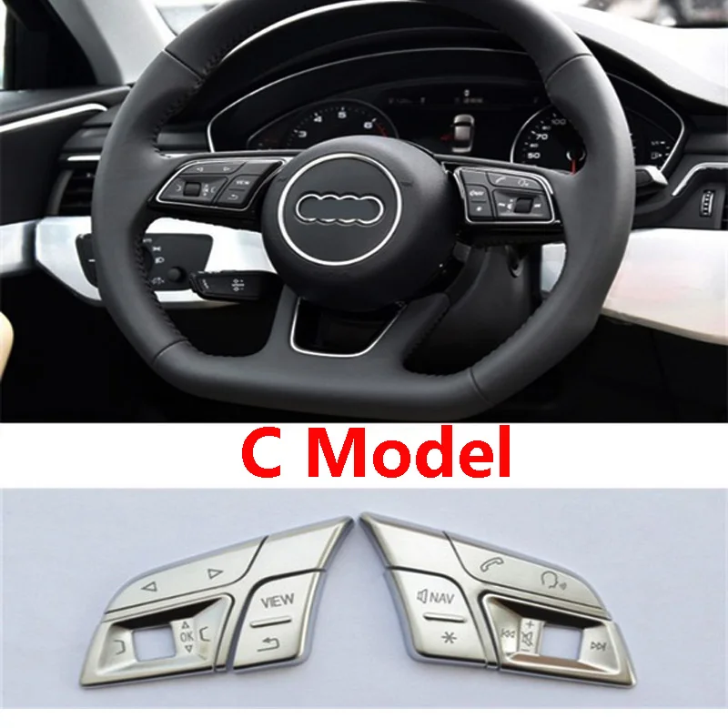 Автомобильные кнопки рулевого колеса накладка наклейка для Audi A4L/A6L/A3/Q5/Q3/Q7/S3/ S5/ S6/