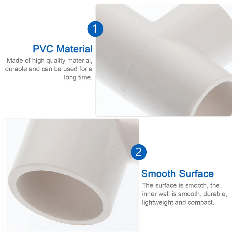 

30Pcs PVC Joints Fittings T Shape 3 Ways Parts Pipeline Connectors (White)