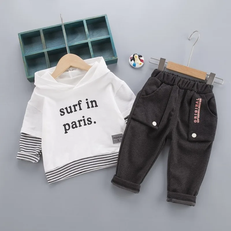 

Kids Clothes Boys Children's Clothing Boys' Suit Long-Sleeved Hooded Suit Clothes Toddler Boys Clothing Set Outfit Sets