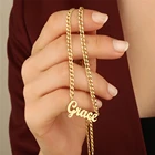 Кубинская цепочка на заказ, ожерелье с именем, персонализированные ювелирные изделия из нержавеющей стали для женщин и девушек, женские рождественские подарки, подвеска