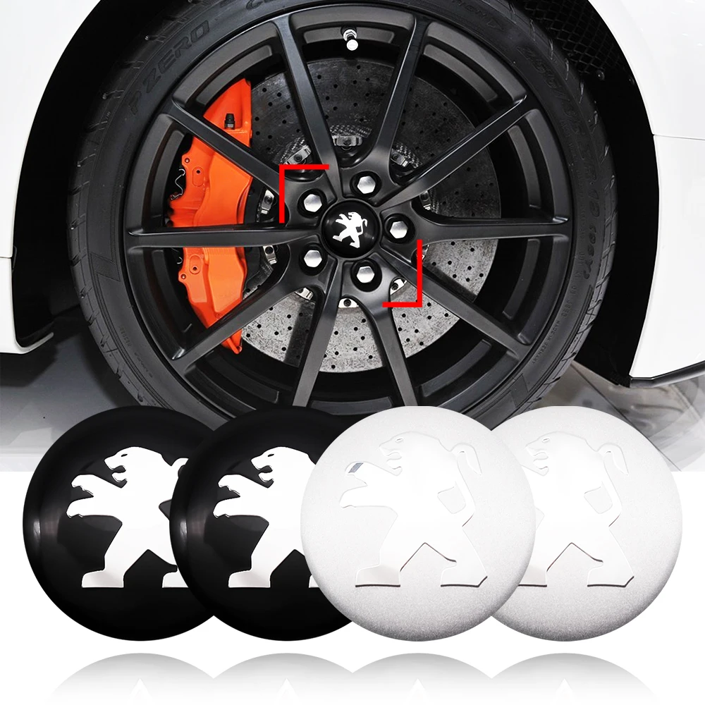 

4PCS Car Tire Wheel Center Hubcaps Sticker Car Emblem Badge Cover For Peugeot 206 308 3008 207 307 208 407 2008 508 Accessories