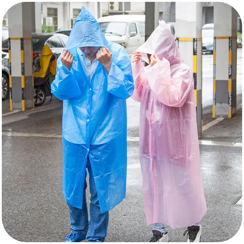 

Raincoat Thickened Transparent Adult Single Waterproof Portable Outdoor Hiking Disposable Poncho for Both Men and Women