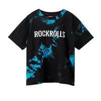 2021 loose oversized pure cotton hip hop tie dyed short sleeve t shirt childrens clothing for teenagers baby goods for boy girl