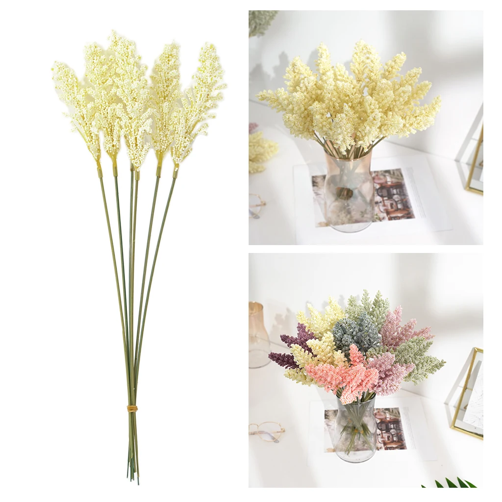 6 шт. Искусственные цветы поддельные пшеничный букет Королевский пластиковый