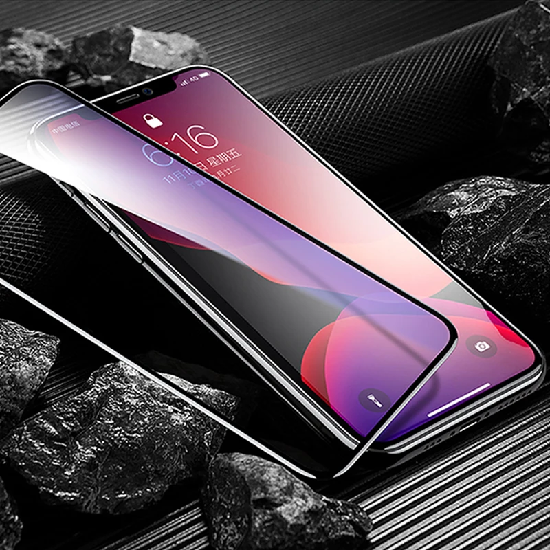 2Pcs Full Cover Protective Glass For iPhone 13 12 14 Pro 11 Pro Max XS XR Glass Screen Protector on iPhone 7 8 Plus SE 2020 Film