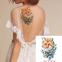 fake tattoo sticker fox big animal flower bird waterproof temporary tatoo body art flash tatto for kid boy man girl woman