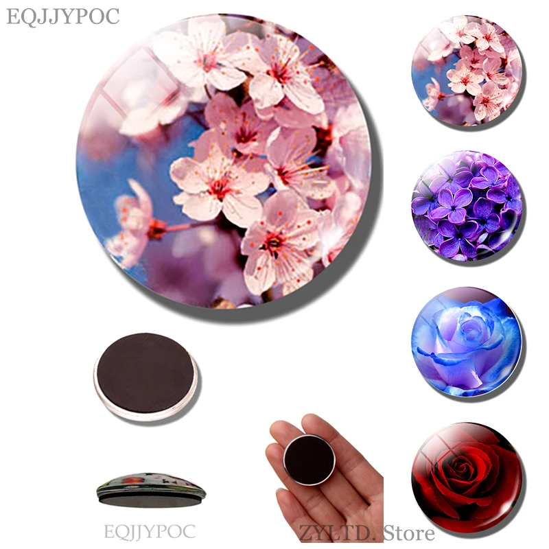 Магнит на холодильник в форме цветка вишневый цвет стикер Сакура магнит роза