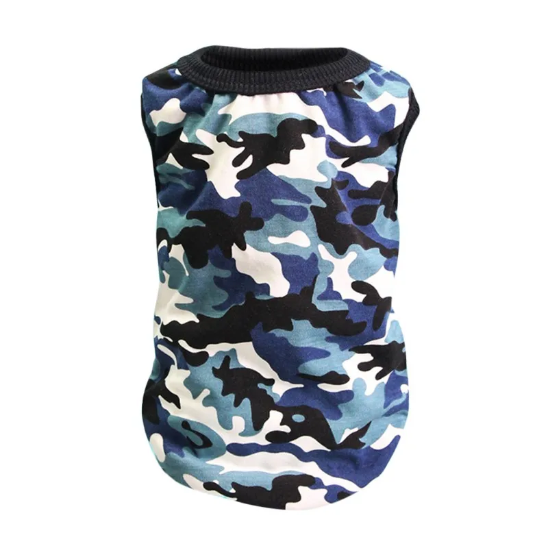 Футболка для собак и кошек одежда жилеты хлопковая щенков камуфляжная
