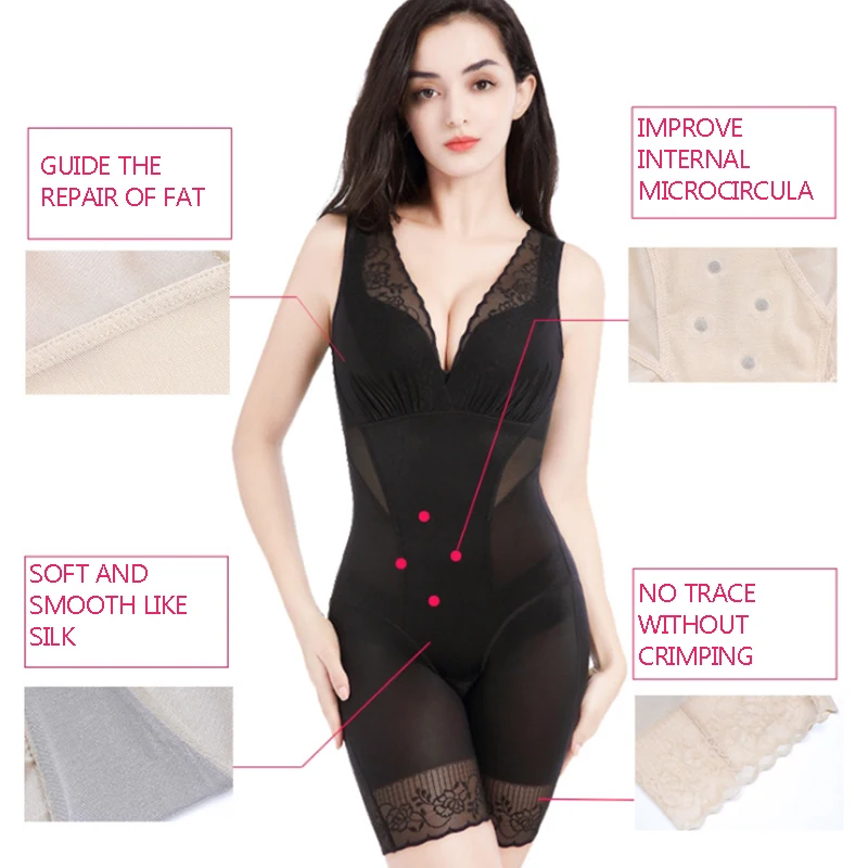 Women Recover Bodysuits Shapewear Waist Corset Vest Underwear Slimming Shaper Waist Trainer Mid-length Pants Push Up Belly Body