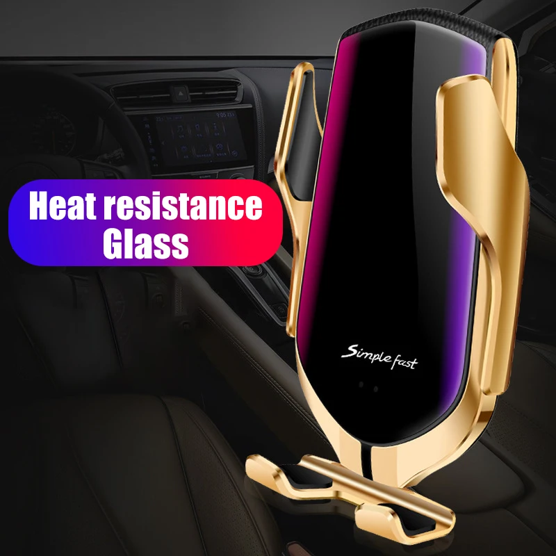 10W Wireless Charger Car Holder Automatic Clamping Smart Infrared Sensor Qi GPS Air Vent Mount Mobile Phone Bracket Stand