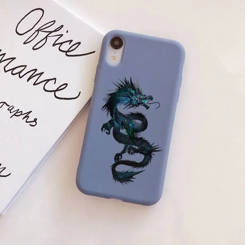 

YNDFCNB Japanese wave Anime Dragon Phone Case Soft Solid Color for iPhone 11 12 13 mini pro XS MAX 8 7 6 6S Plus X XR