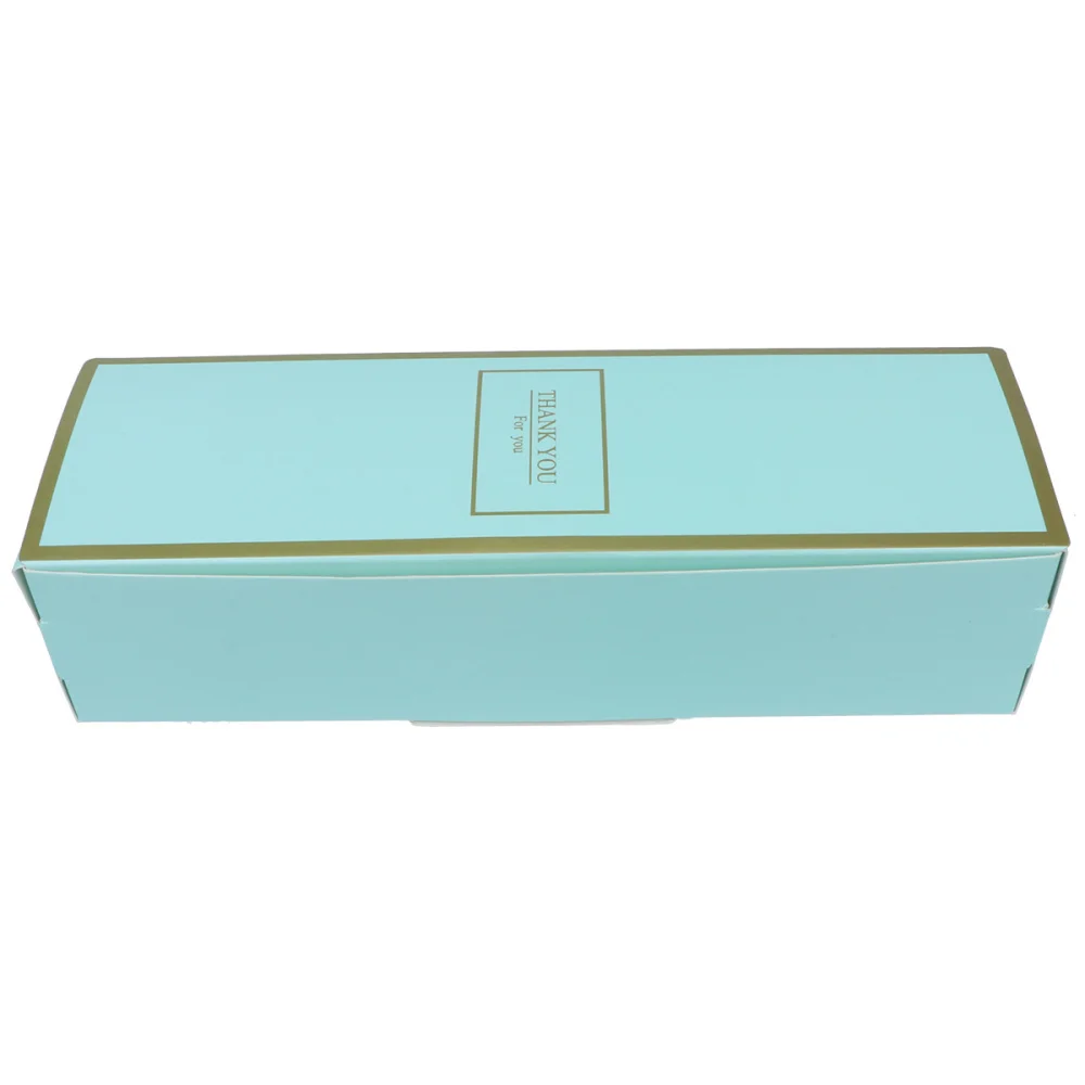 

20pcs Rectangular Biscuit Boxes Paper Cookie Container Baking Packaging Box Party Supplies (Blue with Golden Edge)
