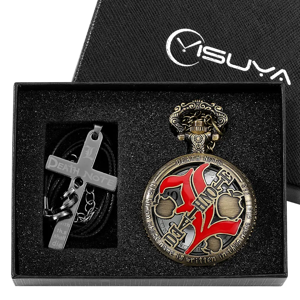 Pocket Watch for Men Bronze Alloy Case Quartz Watch Pocket for Gift Set for Men Vintage Pendant Pocket Watch Necklace Gift Box