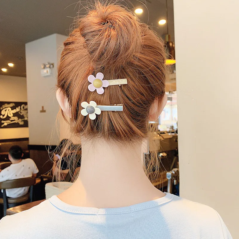 Корея Мода цветок заколки для волос девушка шпилька женская заколка милые