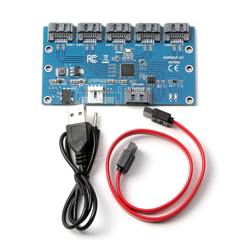 

SATA hard disk adapter card Computer motherboard 1 to 5 SATA Port Multiplier Support sata3.0 expansion card 6 Gbps