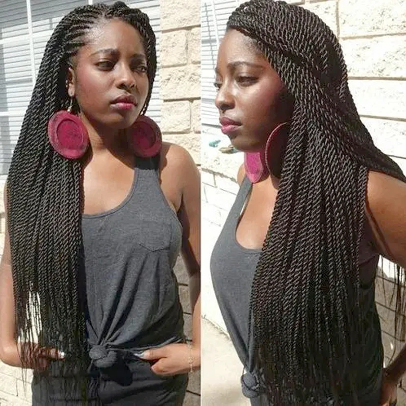 Плетеные парики синтетические плетеные кружевные передние косички в коробке