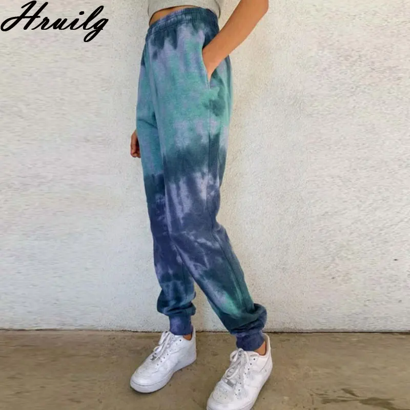 

Baggy Pants Women Tie Dye Pockets Plus Size Streetwear Woman Pants Autumn Winter Sport Running Outwear Trousers Women Fashion