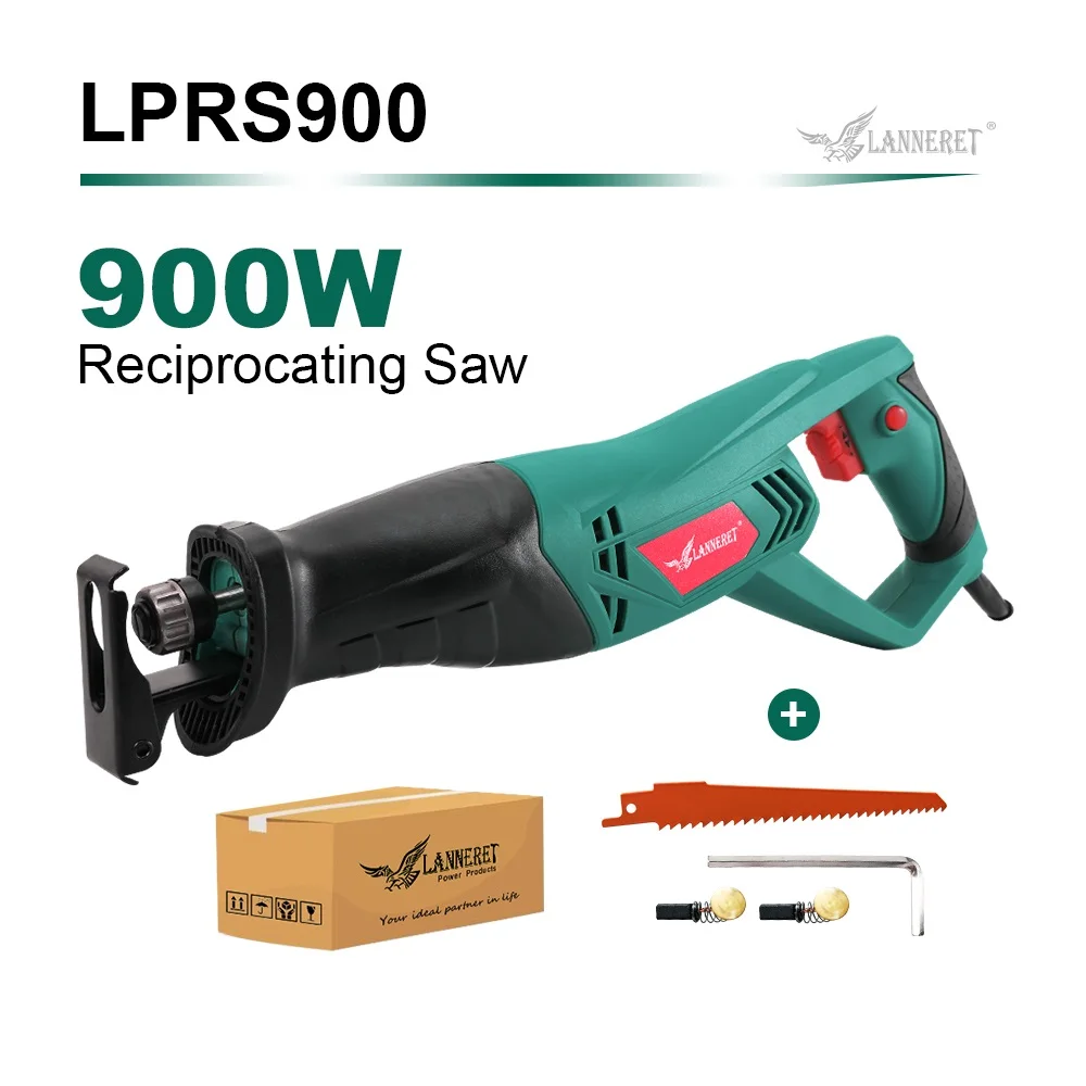 RS900-Dark Green LANNERET 900 Вт электрическая сабельная пила деревообрабатывающая металлическая режущая сабельная ручная пила с переменной скоростью многофункциональные электроинструменты - Цвет: RS900-Dark Green