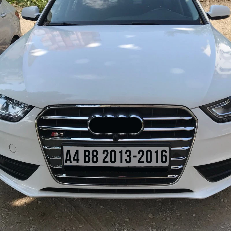 

12 шт. для Audi A4 B8 2013-2015 передний бампер Средний гриль решетки обрезки полосы автомобиля Стайлинг внешние аксессуары стикер