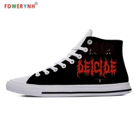 deicide band customized printed logo mens casual shoes white men high top canvas shoes breathable casual lace up shoes