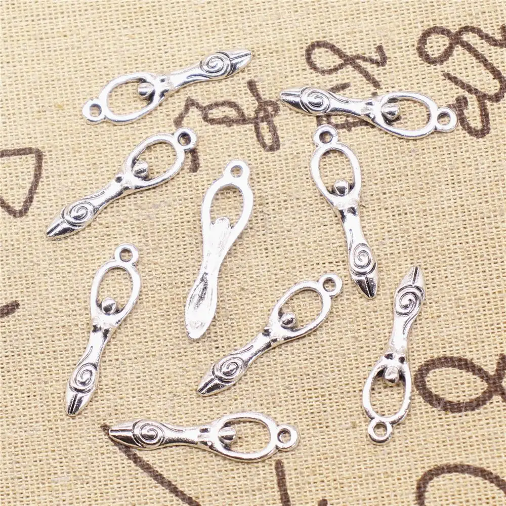 

Supplies For Jewelry Making 20pcs 9x31mm Antique Silver Color Angel Charms