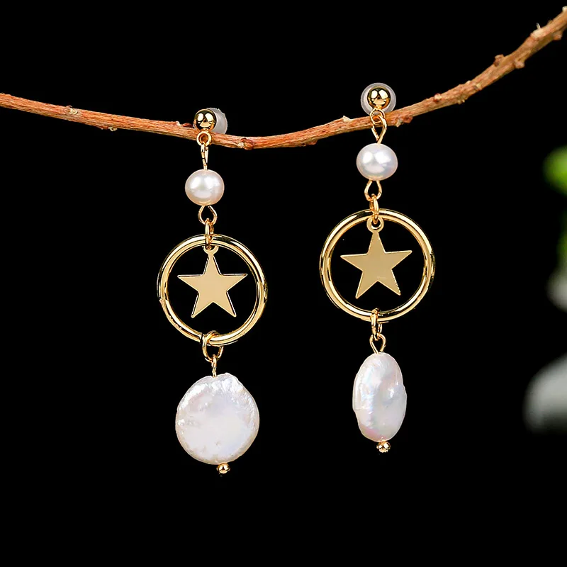 LVNZ металлические круглые звезды в стиле барокко натуральный пресноводный жемчуг